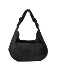 Caleidos Borsa grande tessuto scamosciato Nero