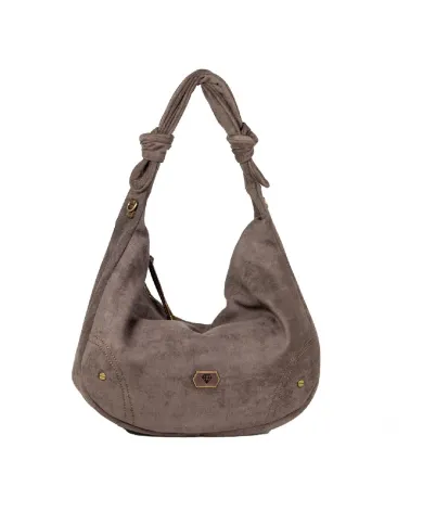 Caleidos Borsa grande tessuto scamosciato Testa moro