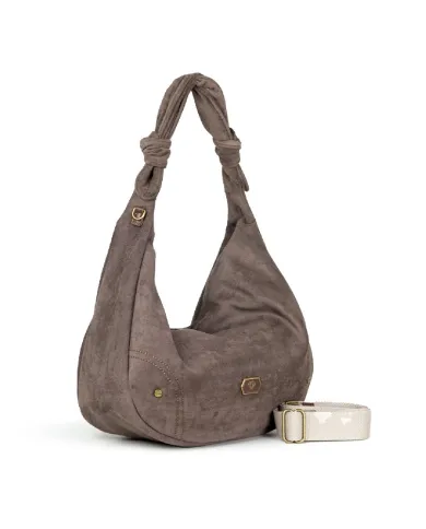 Caleidos Borsa grande tessuto scamosciato Testa moro