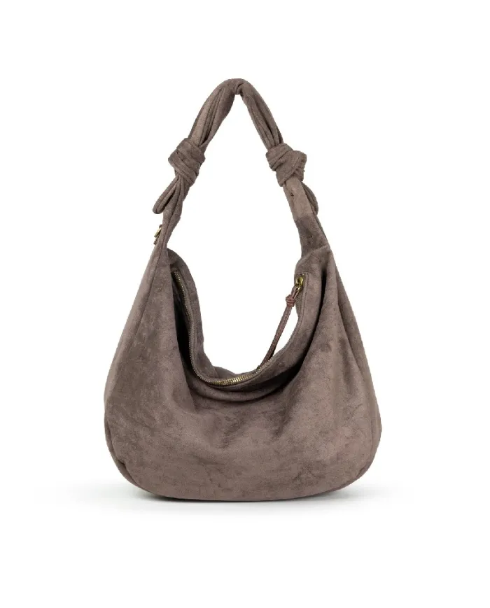 Caleidos Borsa grande tessuto scamosciato Testa moro