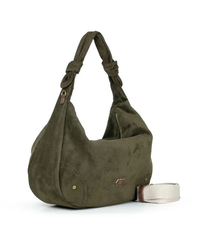 Caleidos Borsa grande tessuto scamosciato Verde