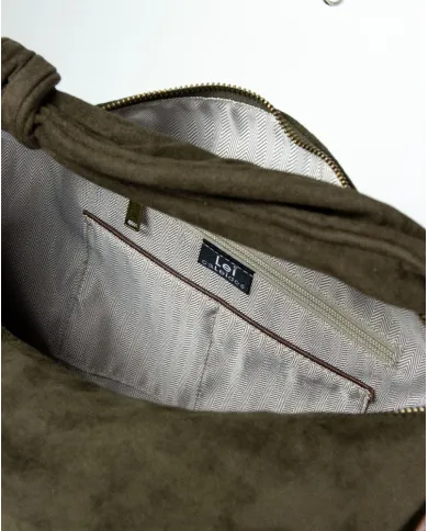 Caleidos Borsa grande tessuto scamosciato Verde