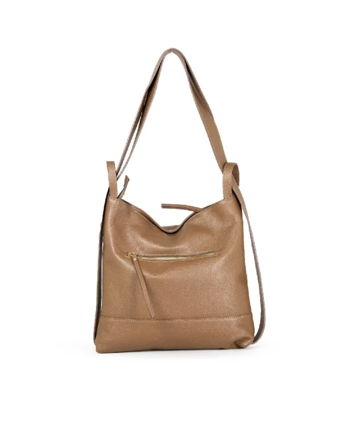 Caleidos Borsa zaino in pelle Marrone