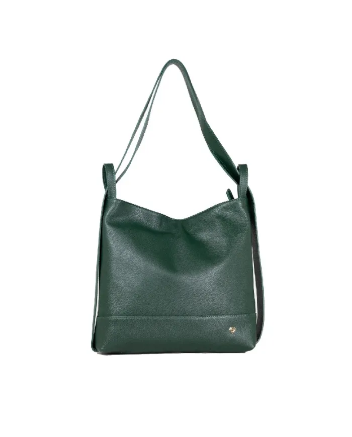 Caleidos Borsa zaino in pelle Verde