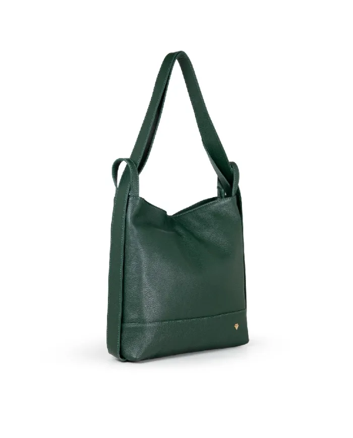 Caleidos Borsa zaino in pelle Verde