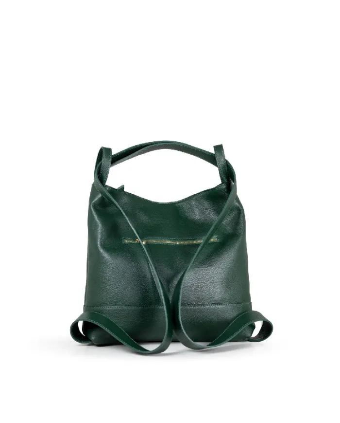 Caleidos Borsa zaino in pelle Verde