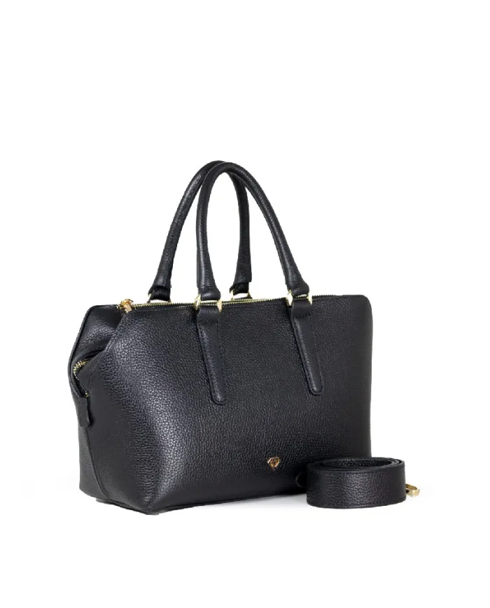 Caleidos Borsa a mano piccola in pelle Nero