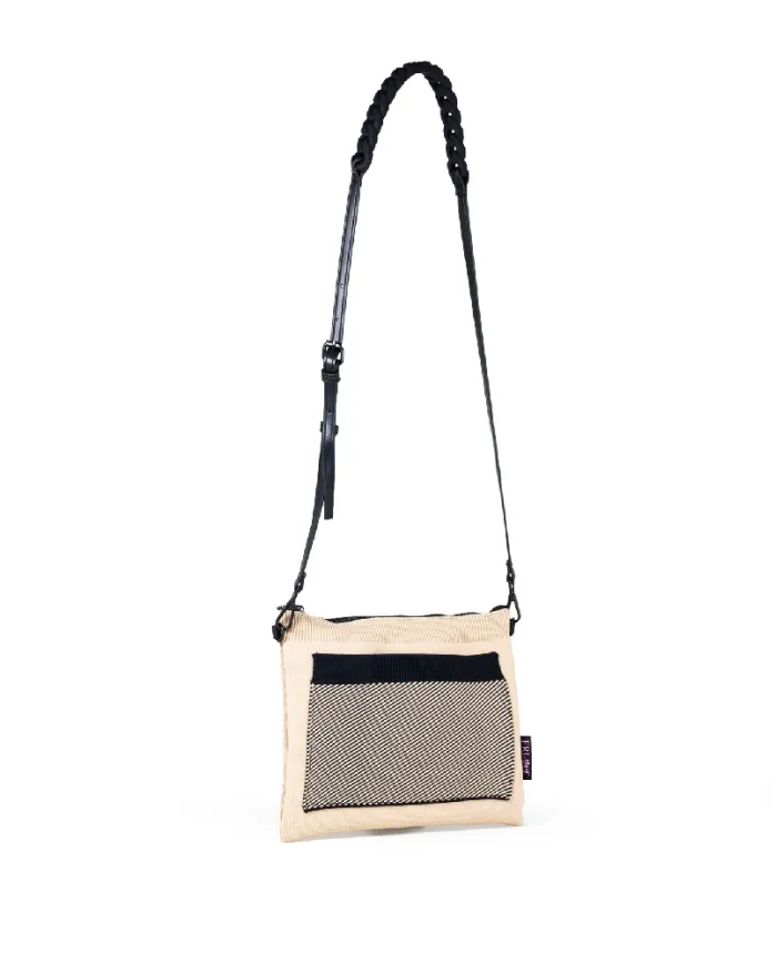 FRI-YAY Pochette in tessuto Erminia pocket Beige/Nero