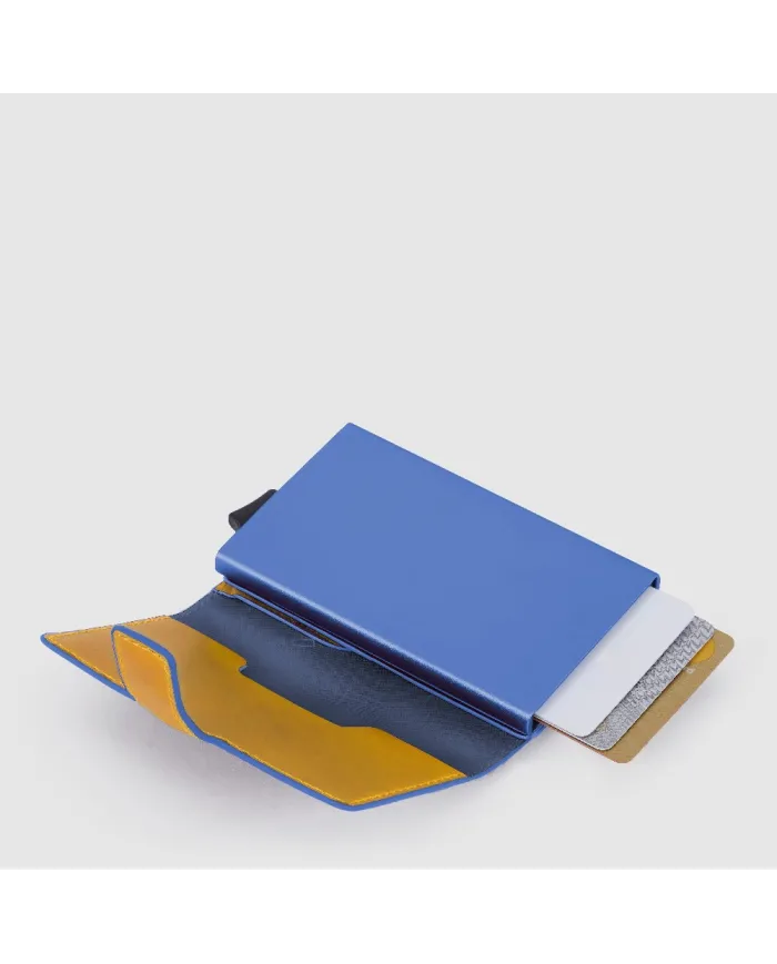 Piquadro Porta carte di credito con tasca banconote "Blue square" Giallo