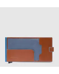 Piquadro Porta carte di credito con tasca banconote "Blue square" Marrone