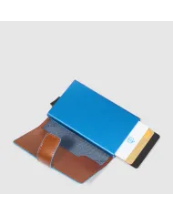Piquadro Porta carte di credito con tasca banconote "Blue square" Marrone
