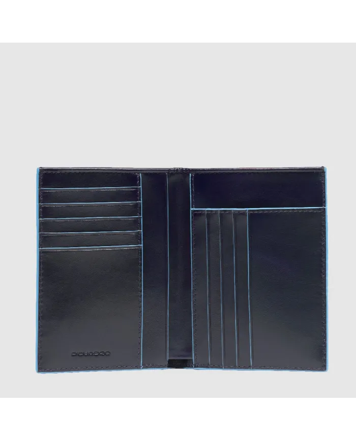 Piquadro Portafoglio verticale uomo, Blue Square