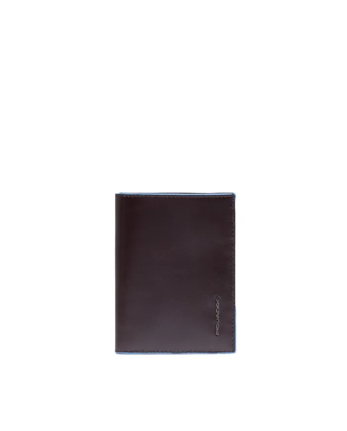 Piquadro Portafoglio verticale uomo, Blue Square Mogano