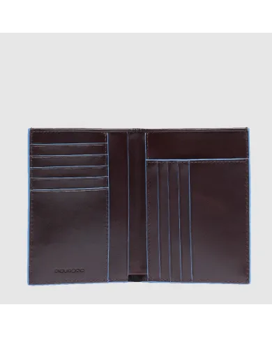 Piquadro Portafoglio verticale uomo, Blue Square Mogano