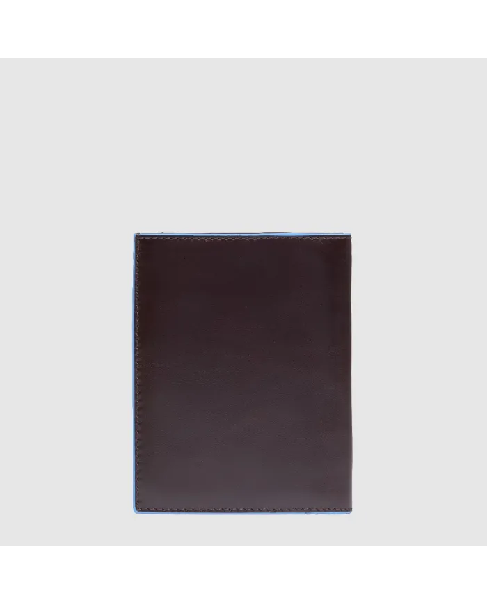 Piquadro Portafoglio verticale uomo, Blue Square Mogano