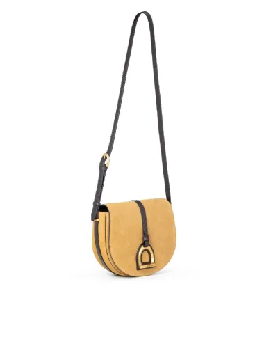 La Martina Borsa bandoliera scamosciata Cognac/Testa moro