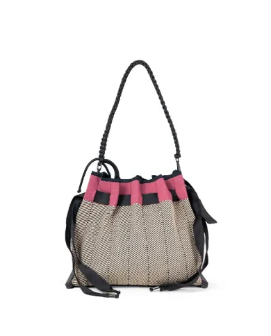 FRI-YAY Borsa plisse Sara Beige/Rosso
