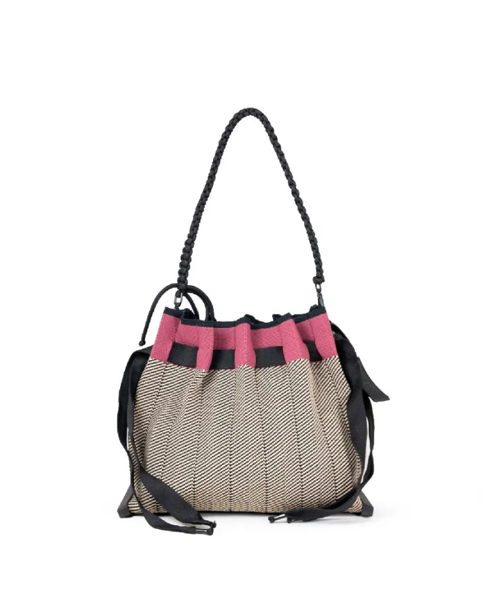 FRI-YAY Borsa plisse Sara Beige/Rosso