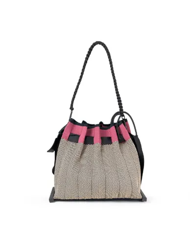 FRI-YAY Borsa plisse Sara Beige/Rosso