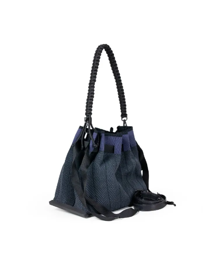 FRI-YAY Borsa plisse Sara Grigio/Blu
