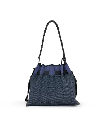 FRI-YAY Borsa plisse Sara Grigio/Blu