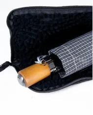 Nannini Ombrello con custodia tessuto spugnoso Grigio/Nero