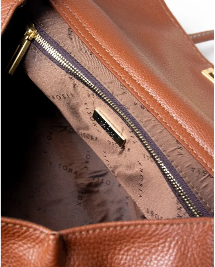 Visona Borsa grande in pelle Cleo Marrone