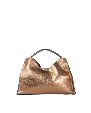 Gianni Chiarini Borsa grande pelle laminata Aurora Bronzo