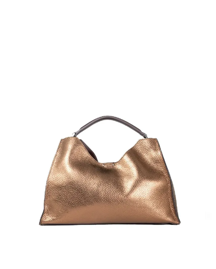 Gianni Chiarini Borsa grande pelle laminata Aurora Bronzo