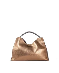 Gianni Chiarini Borsa grande pelle laminata Aurora Bronzo
