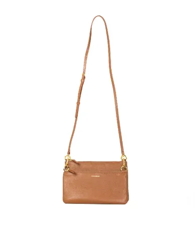 Coccinelle Pochette pelle Yvonne Cognac