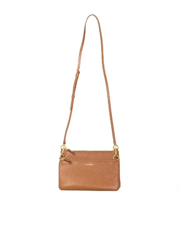 Coccinelle Pochette pelle Yvonne Cognac