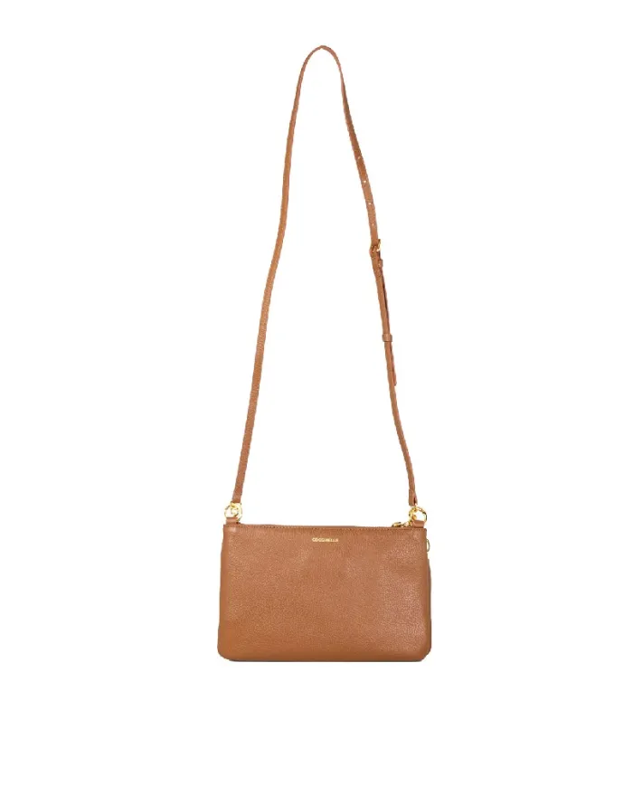 Coccinelle Pochette pelle Yvonne Cognac