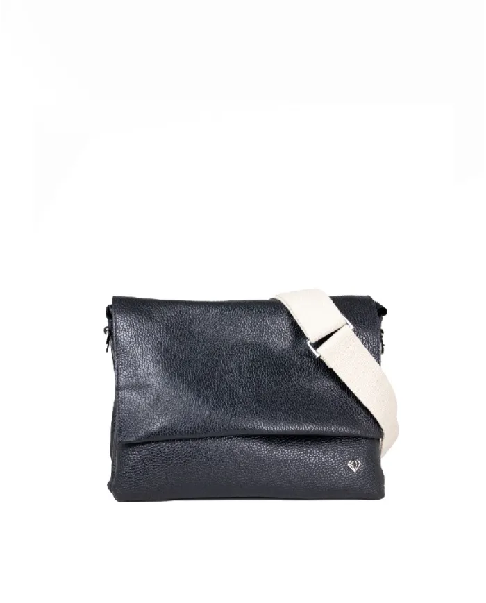 Caleidos Borsa bandoliera in pelle Nero