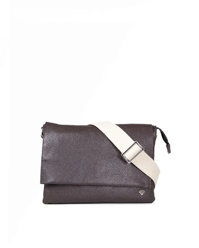 Caleidos Borsa bandoliera in pelle Testa moro