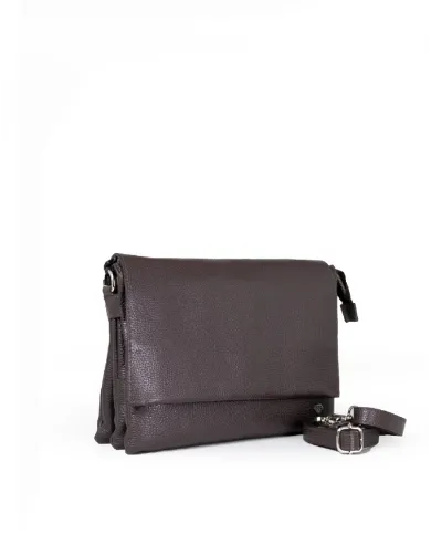 Caleidos Borsa bandoliera in pelle Testa moro