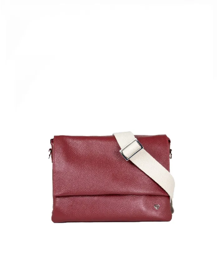 Caleidos Borsa bandoliera in pelle Bordeaux