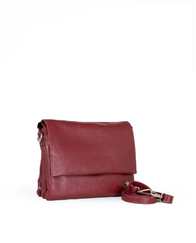 Caleidos Borsa bandoliera in pelle Bordeaux