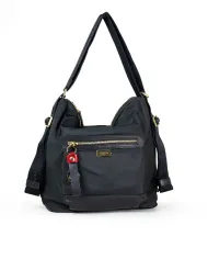 Nannini Borsa zaino in tessuto Liberty Nero/Rosso