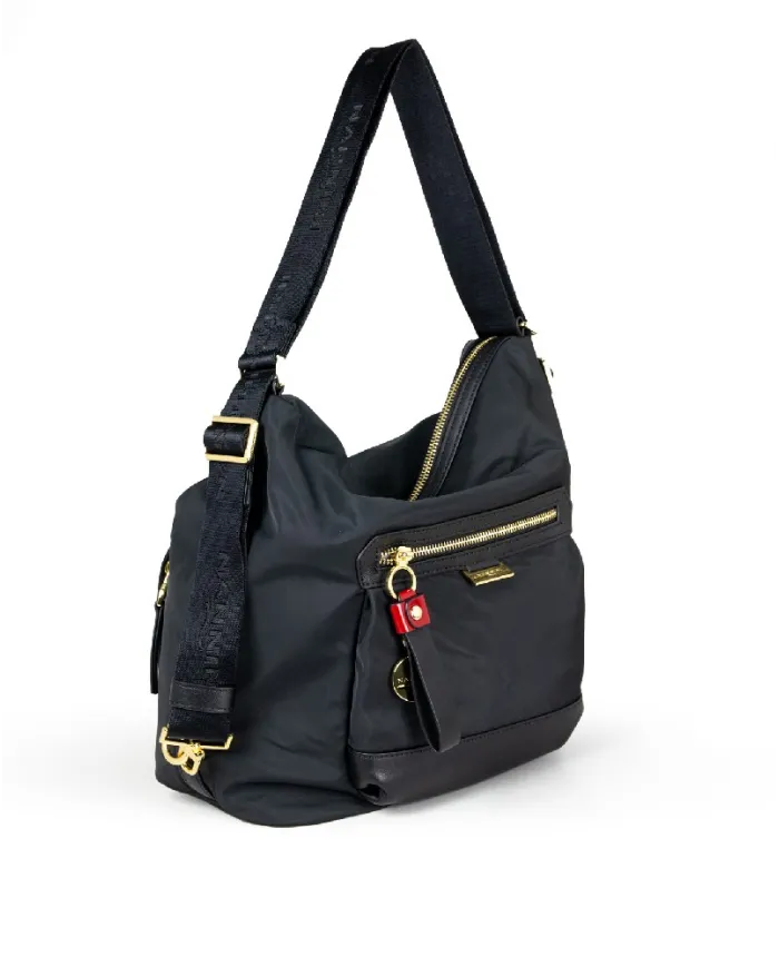 Nannini Borsa zaino in tessuto Liberty Nero/Rosso