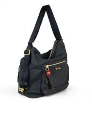 Nannini Borsa zaino in tessuto Liberty Nero/Rosso