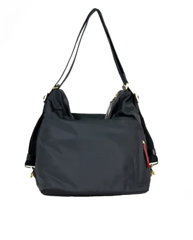 Nannini Borsa zaino in tessuto Liberty Nero/Rosso