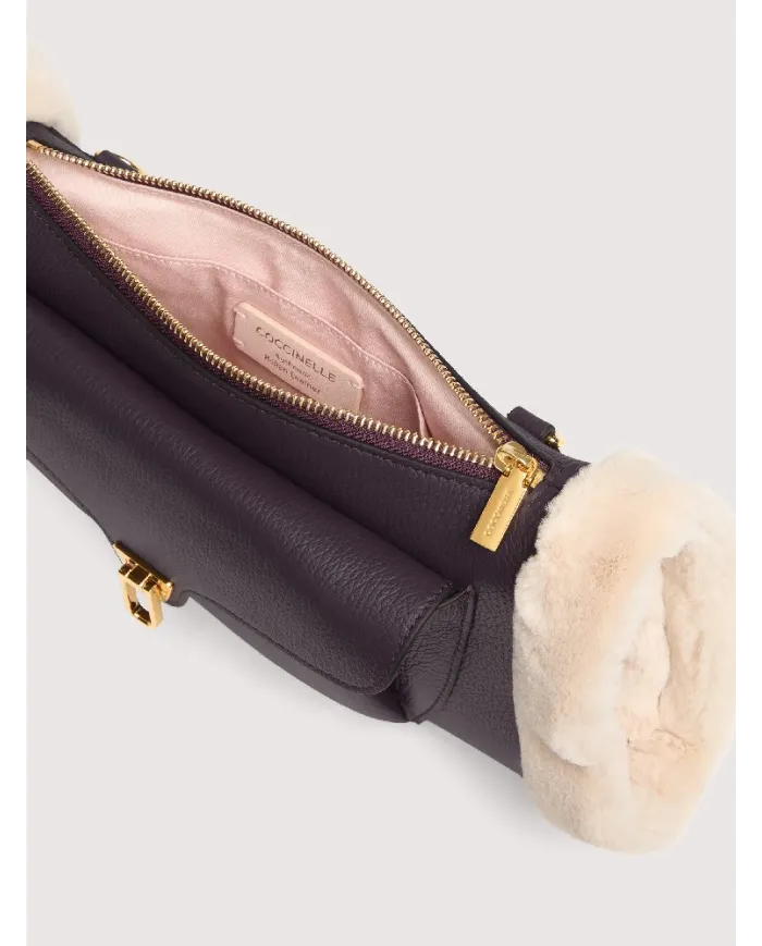 Coccinelle Borsa in pelle scalda mani Beat small Viola