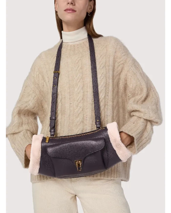 Coccinelle Borsa in pelle scalda mani Beat small Viola