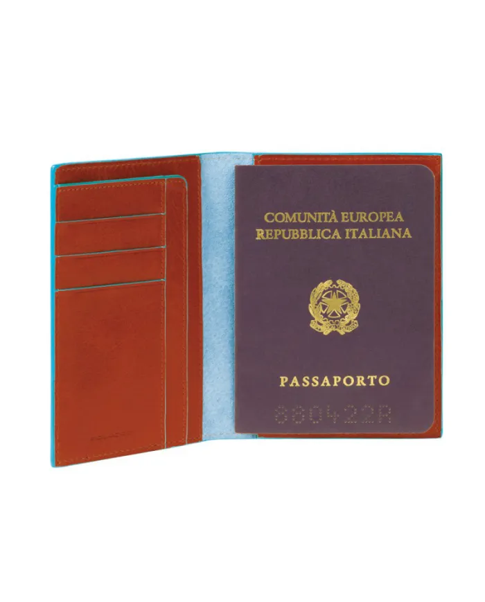 Piquadro Porta passaporto in pelle Mogano