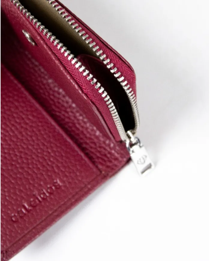 Caleidos Portafoglio piccolo in pelle Bordeaux