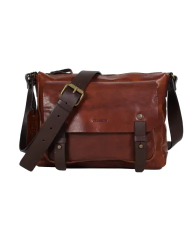 CHIARUGI Borsa piccola in pelle vintage Kiana Marrone