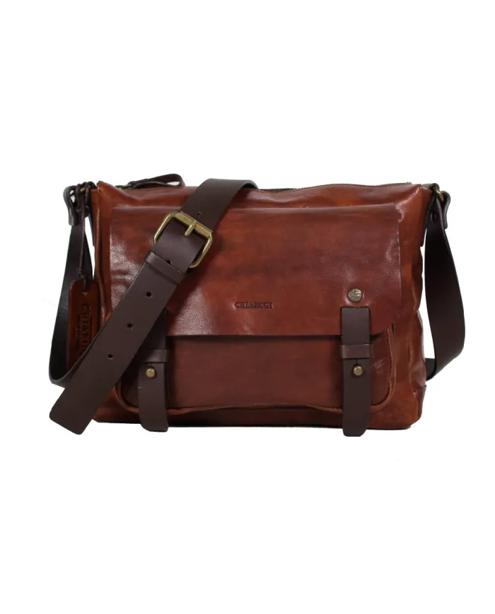 CHIARUGI Borsa piccola in pelle vintage Kiana Marrone