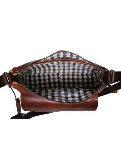 CHIARUGI Borsa piccola in pelle vintage Kiana Marrone