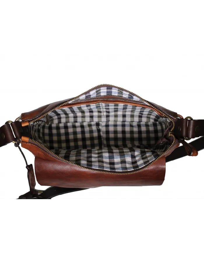 CHIARUGI Borsa piccola in pelle vintage Kiana Marrone